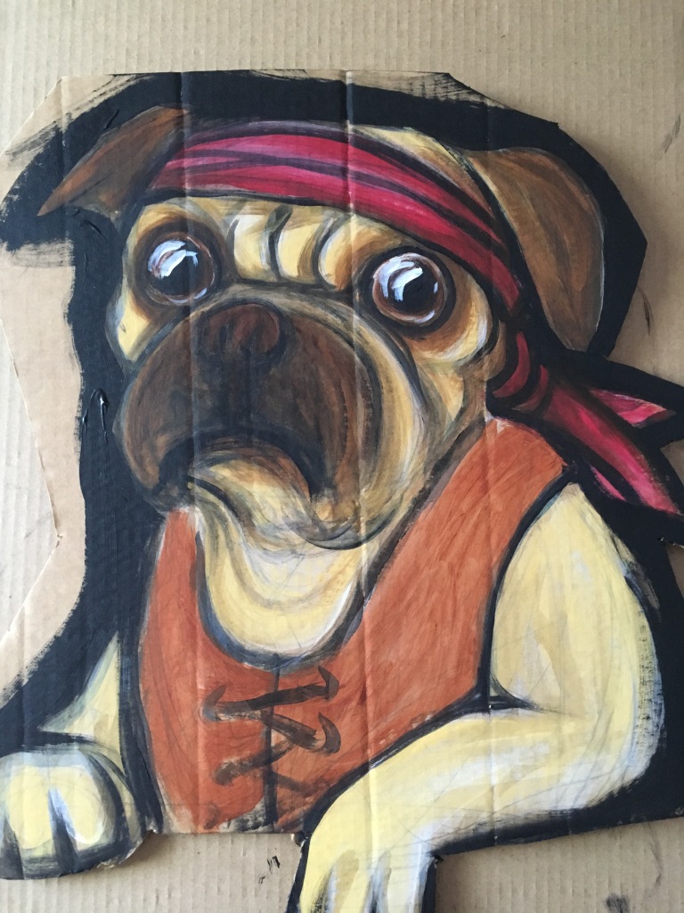 pug dressed as a rambo pirate